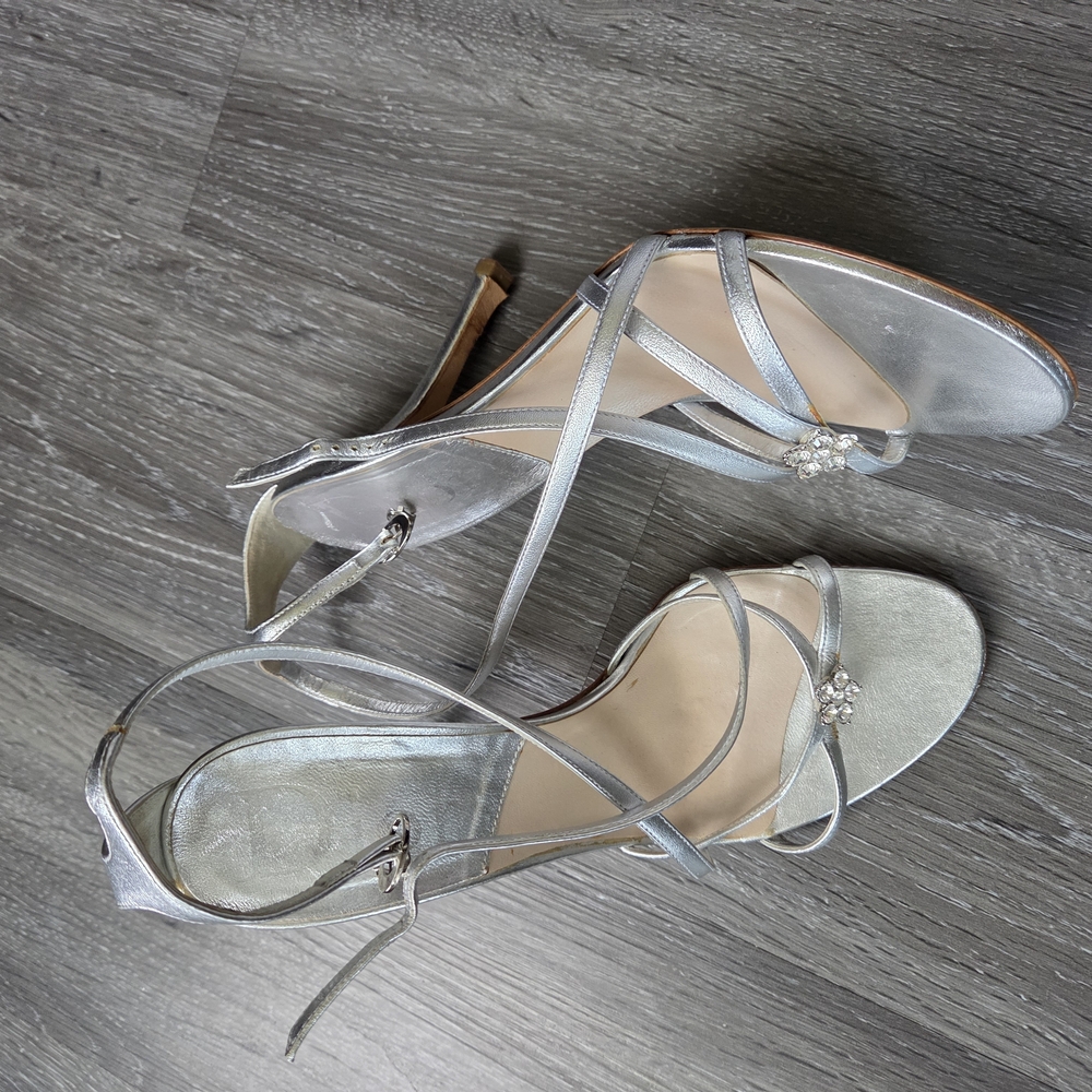 Elegant Silver Strappy Heels - Picture 3 of 4